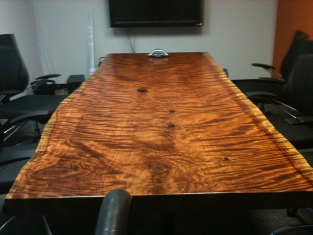 ribbon redwood conference table
